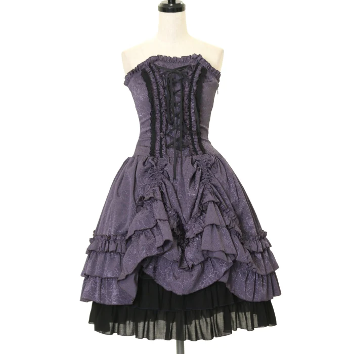 Atelier Pierrot Bustle Corset OP in Purple Jacquard